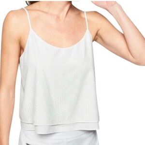 Athleta White Perforated Tank Cami, Size: Medium